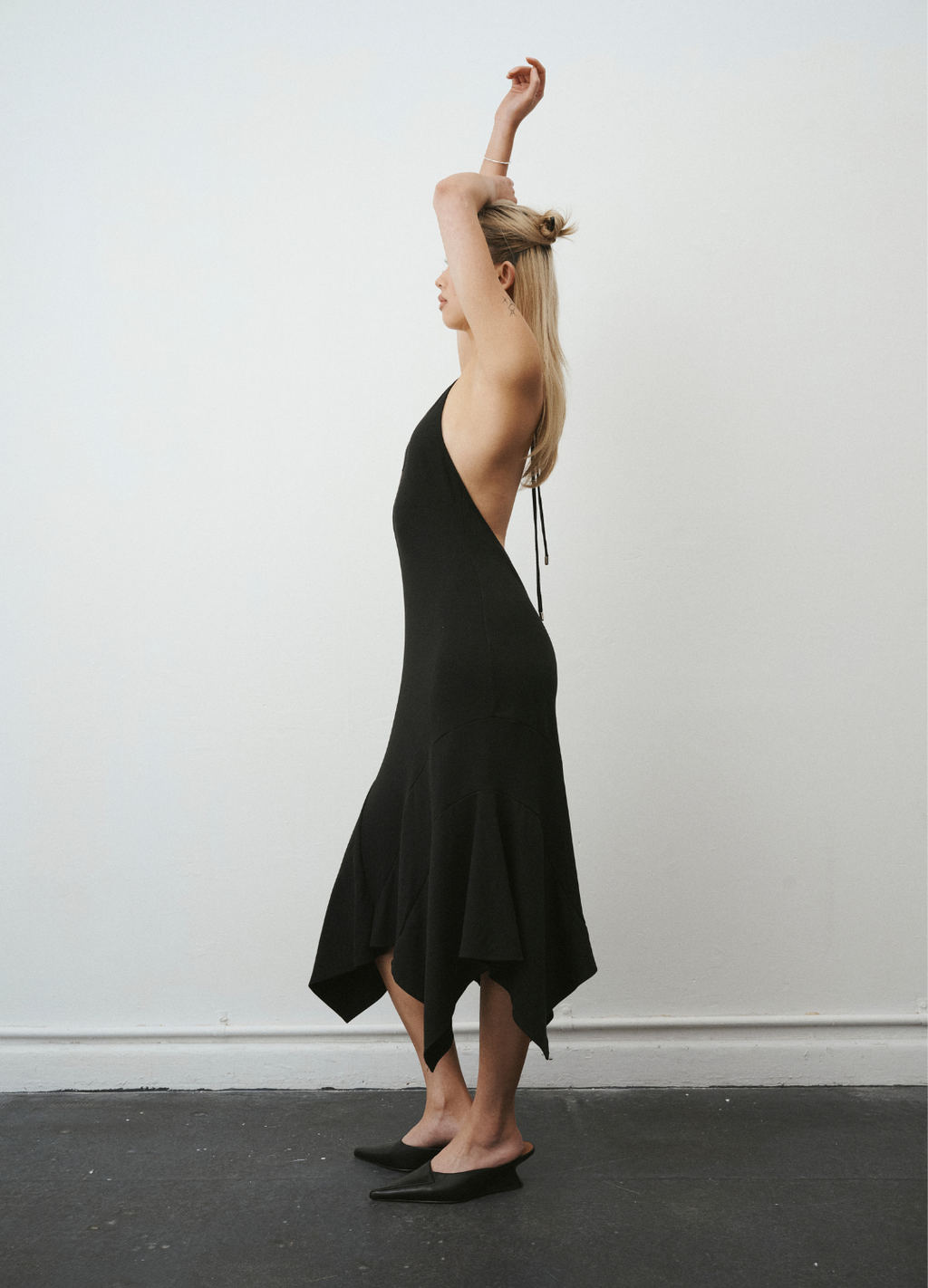 Roxy Black Midi Dress 3-Way Wear with Backless Tie-Back Detail JXS The Label Roxy Black Midi Dress 3-Way Wear with Backless Tie-Back Detail JXS The Label