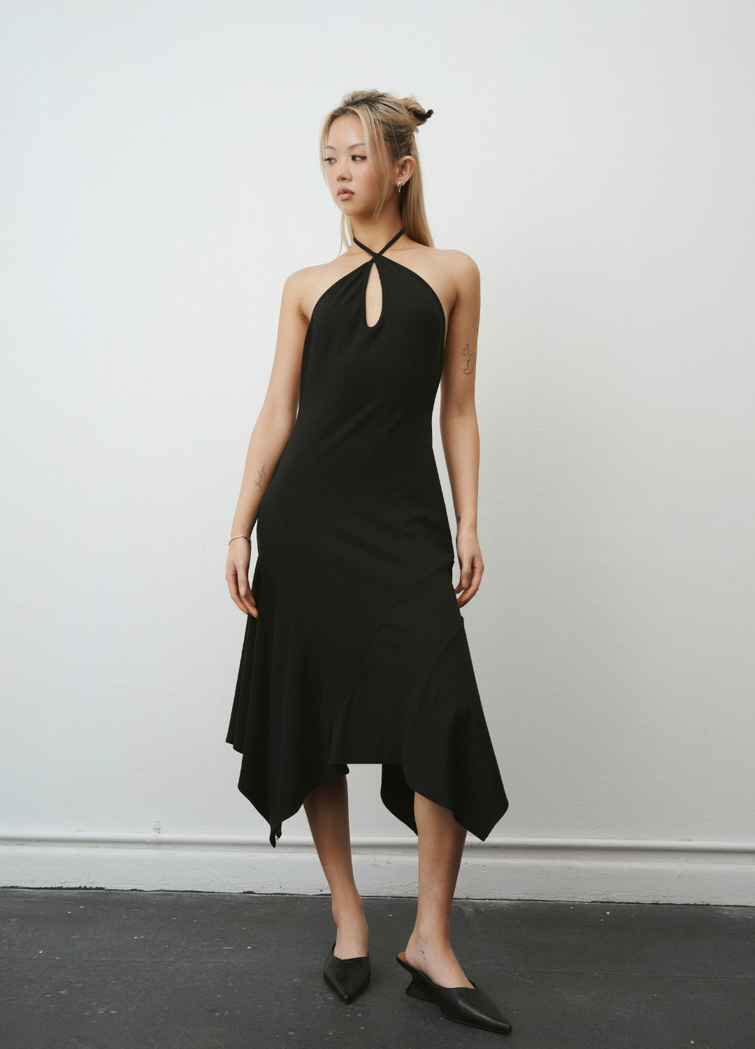 Roxy Black Midi Dress 3-Way Wear with Backless Tie-Back Detail JXS The Label Roxy Black Midi Dress 3-Way Wear with Backless Tie-Back Detail JXS The Label