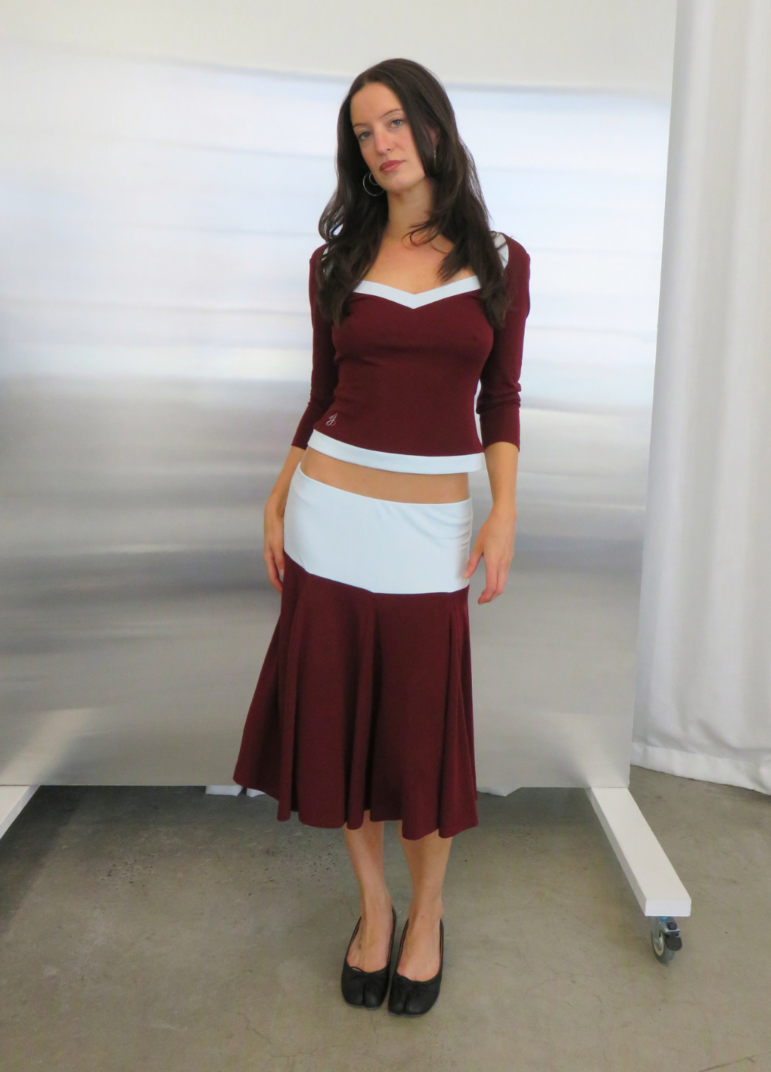 Sophia Midi Skirt - Maroon