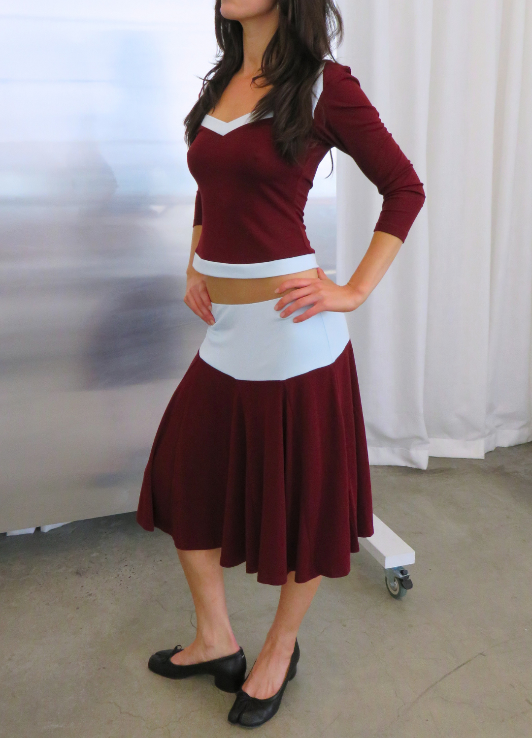 Sophia Midi Skirt - Maroon